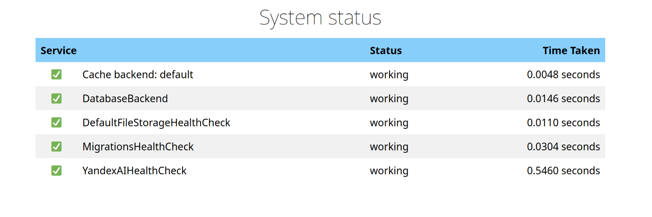 Healthcheck endpoint